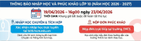 THÔNG BÁO PHÚC KHẢO VÀ XÁC NHẬN NHẬP HỌC LỚP 10 CHUYÊN, TÍCH HỢP NĂM 2026