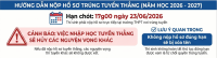 THÔNG BÁO NỘP HỒ SƠ TRÚNG TUYỂN THẲNG LỚP 10 NĂM HỌC 2026 - 2027