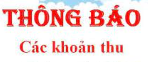 Thông báo các khoản thu 2025-2026